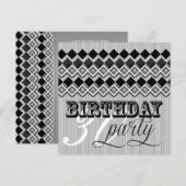 Stijlvolle mengeling met de jaardag van de Stripy  Kaart (Voorkant / Achterkant)