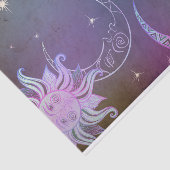 Stijlvolle, met de hand getekende zon Moon gezicht Tissuepapier (Detail)