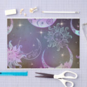 Stijlvolle, met de hand getekende zon Moon gezicht Tissuepapier (Craft)