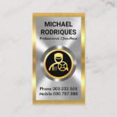 Stijlvolle metalen chauffeur visitekaartje (Voorkant)