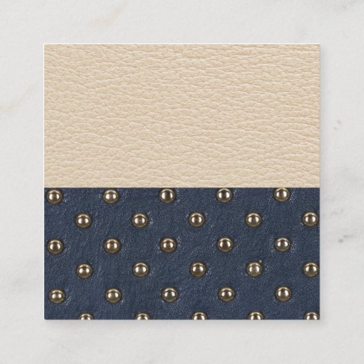 Stijlvolle metalen gouden lijst | Bekledingsleer Vierkante Visitekaartje (Achterkant)