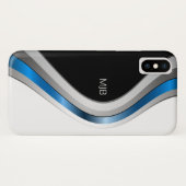 Stijlvolle metalen krommen met elk monogram Case-Mate iPhone case (Achterkant (horizontaal))