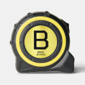 Stijlvolle Metallic Goud Monogram Naam Rolmaat (Voorkant)