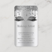 Stijlvolle Metallic Silver Glitter druppelt wimper Visitekaartje (Achterkant)