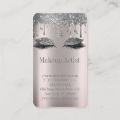 Stijlvolle Metallic Silver Glitter druppelt wimper Visitekaartje (Achterkant)