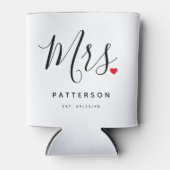 Stijlvolle mevrouw Aangepaste achternaam en datum Blikjeskoeler (Voorkant)