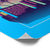 Stijlvolle Miami Florida Retro City Logo Poster (Hoek)