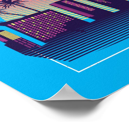 Stijlvolle Miami Florida Retro City Logo Poster (Hoek)