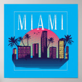 Stijlvolle Miami Florida Retro City Logo Poster (Voorkant)