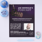 Stijlvolle microfoon, poocaster, podcast Advertere Flyer (Enkel)
