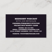 Stijlvolle microfoon, poocaster, podcast visitekaartje (Achterkant)