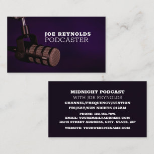 Stijlvolle microfoon, poocaster, podcast visitekaartje