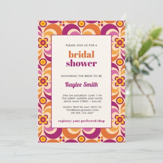 Stijlvolle mid-Century bloemenrijke Paarse Sinaasa Kaart (Staand voorkant)