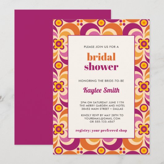 Stijlvolle mid-Century bloemenrijke Paarse Sinaasa Kaart (Voorkant / Achterkant)