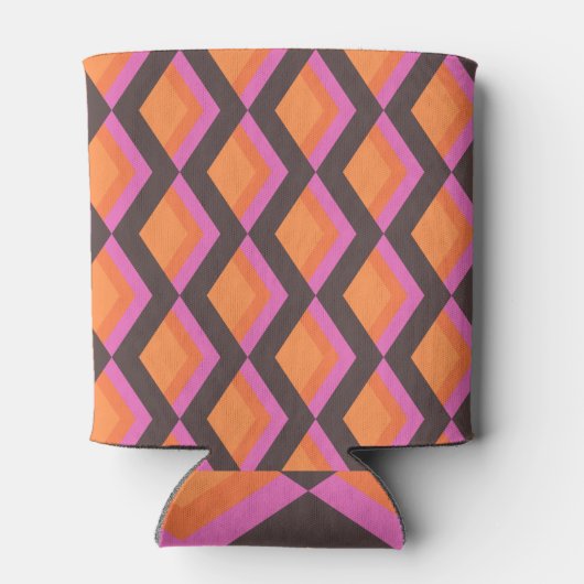 Stijlvolle Mid Century Mod Roze Bruine Bruiloftsbo Blikjeskoeler (Achterkant)