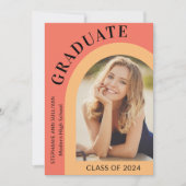 Stijlvolle middelbare school Afstuderen foto Aankondiging (Voorkant)