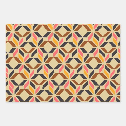 Stijlvolle, middeleeuwse modale geometrische vorme inpakpapier vel (Voorkant)