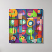 Stijlvolle, middenvormige cirkels canvas afdruk (Voorkant)