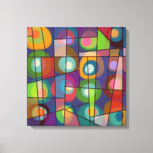 Stijlvolle, middenvormige cirkels canvas afdruk