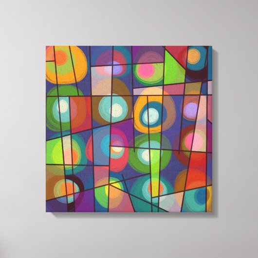 Stijlvolle, middenvormige cirkels canvas afdruk (Voorkant)