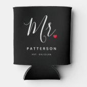 Stijlvolle Mijnheer Aangepaste Achternaam & Datum  Blikjeskoeler (Voorkant)
