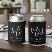 Stijlvolle Mijnheer Aangepaste Achternaam & Datum  Blikjeskoeler