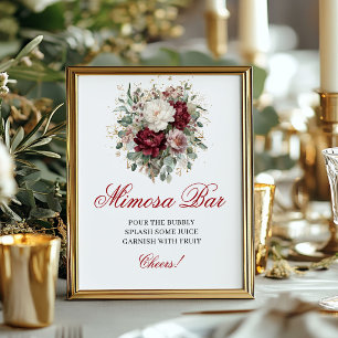 Stijlvolle Mimosa Bar Blush Burgundy 8x10 Tafelmod Poster