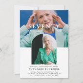 Stijlvolle minifoto 70ste verjaardag kaart (Voorkant)