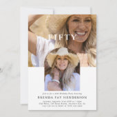 Stijlvolle minifoto FIFTY 50th Birthday Kaart (Voorkant)