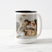Stijlvolle minimaal 3 Afbeelding mam aandenken Tweekleurige Koffiemok (Voorkant rechts)