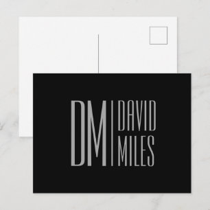 Stijlvolle Minimaal & Modern Grijs Beginletters & Briefkaart
