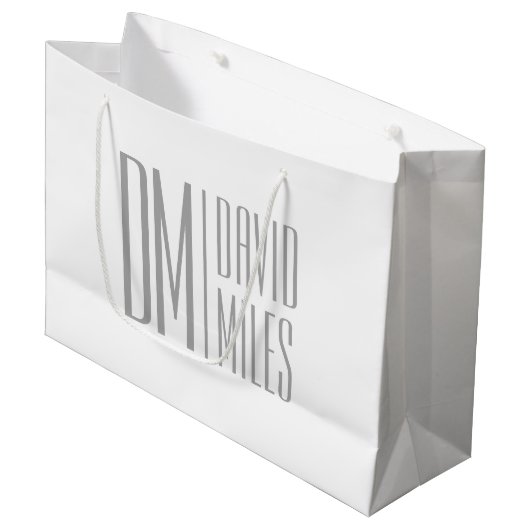 Stijlvolle Minimaal & Modern Grijs Beginletters &  Groot Cadeauzakje (Voorkant Gekanteld)