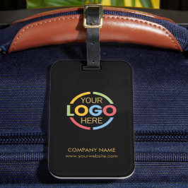 Stijlvolle Minimal Black Gold Business Logo Travel Bagagelabel