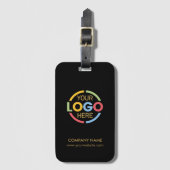 Stijlvolle Minimal Black Gold Business Logo Travel Bagagelabel (Voorkant (verticaal))