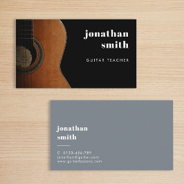 Stijlvolle Minimal Guitar Musician Blue Visitekaartje