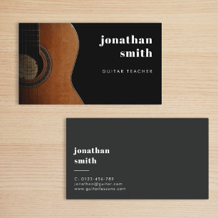 Stijlvolle Minimal Guitar Musician Gray Visitekaartje