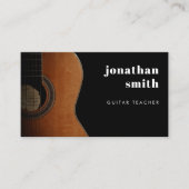 Stijlvolle Minimal Guitar Musician Zwart-wit Visitekaartje (Voorkant)