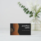 Stijlvolle Minimal Guitar Musician Zwart-wit Visitekaartje (Staand voorkant)