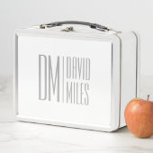 Stijlvolle minimal & Modern Grey Initialen & Naam  (In situ)