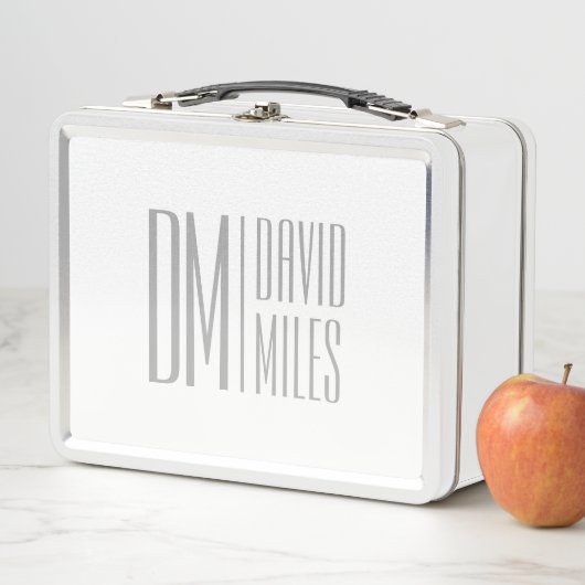 Stijlvolle minimal & Modern Grey Initialen & Naam  (In situ)