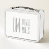 Stijlvolle minimal & Modern Grey Initialen & Naam  (Achterkant)