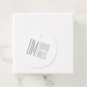 Stijlvolle minimal & Modern Grey Initialen & Naam  Bedankjes Labels (In situ)