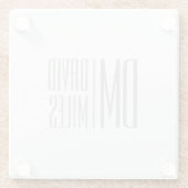 Stijlvolle minimal & Modern Grey Initialen & Naam  Glazen Onderzetter (Achterkant)