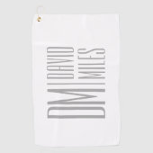 Stijlvolle minimal & Modern Grey Initialen & Naam  Golfhanddoek (Voorkant)