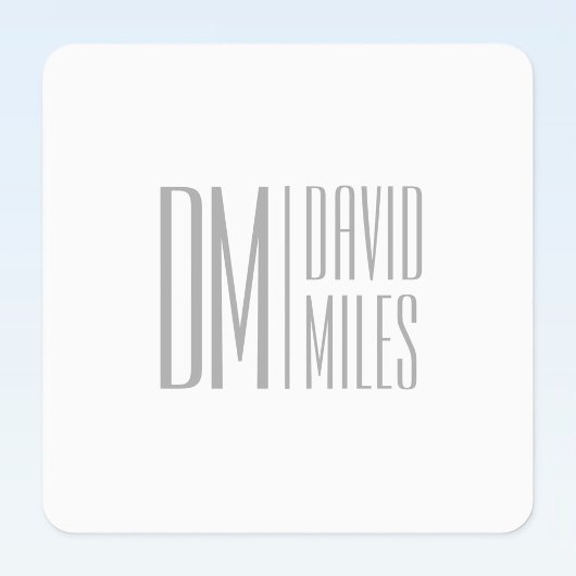 Stijlvolle minimal & Modern Grey Initialen & Naam  Labels