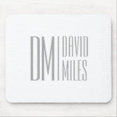 Stijlvolle minimal & Modern Grey Initialen & Naam  Muismat (Voorkant)