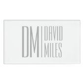 Stijlvolle minimal & Modern Grey Initialen & Naam  Naambadge (Voorkant)