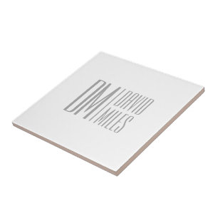 Stijlvolle minimal & Modern Grey Initialen & Naam  Tegeltje