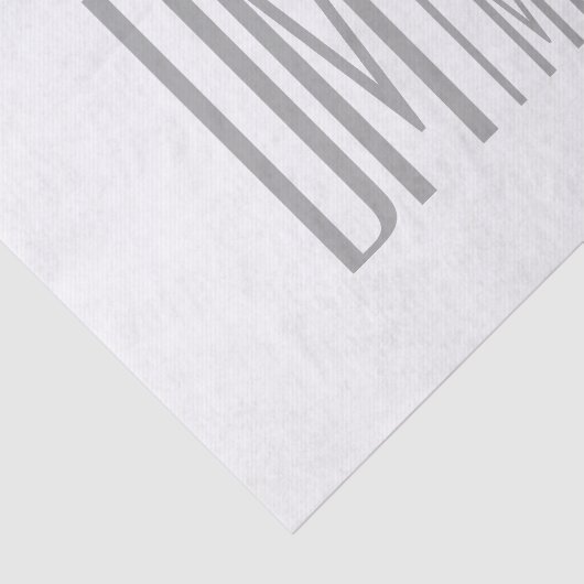 Stijlvolle minimal & Modern Grey Initialen & Naam  Tissuepapier (Detail)