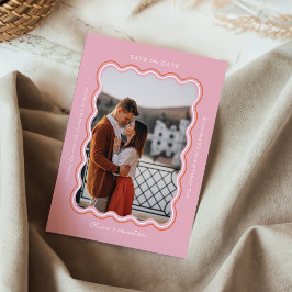 Stijlvolle minimal retro stijl golvende foto Lijst Save The Date